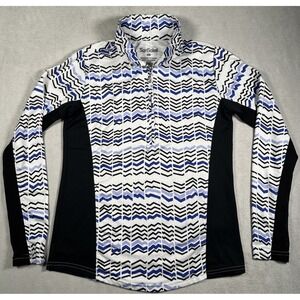 San Soleil 1/4 Zip Pullover Top Shirt Golf UPF 50 Women's‎ XS Chevron Print EUC